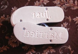 just married sandals